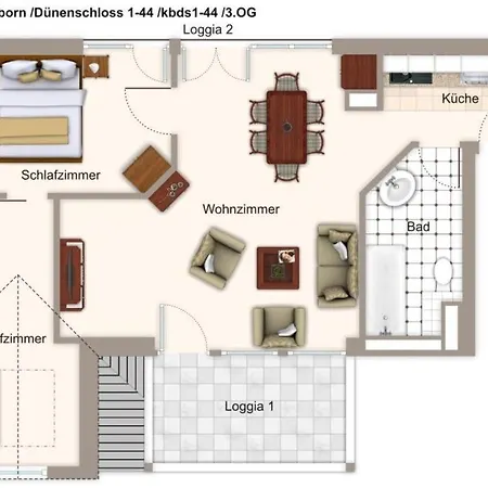 Duenenschloss Duenenschloss 1-44 Apartmán